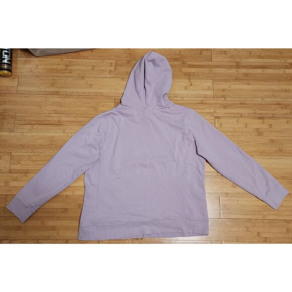 The North Face Hoodie Womens XL Purple Half Dome Pullover Fleece Pocket Big Logo - Picture 11 of 11